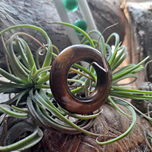 Tigers Eye Dread Bead, 15mm bead hole, Dreadlock Beads, Dread Jewelry, Dread Accessories, Loc Jewelry, Stone Dread Beads