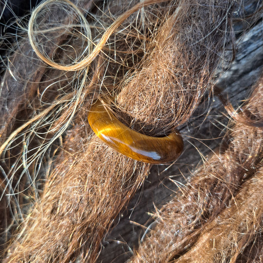 Tigers Eye Dread Bead, 15mm bead hole, Dreadlock Beads, Dread Jewelry, Dread Accessories, Loc Jewelry, Stone Dread Beads