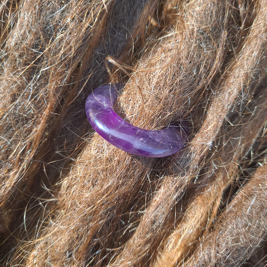 Amethyst Dread Bead, 15mm beads hole, Dreadlocks, Dread Jewelry, Dread Accessories, Loc beads Stone Dread Beads