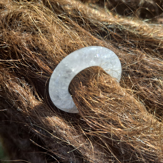 Quartz Crystal Dread Bead, 15mm bead hole, Dreadlock Beads, Dread Jewelry, Dread Accessories, Loc Jewelry, Stone Dread Beads