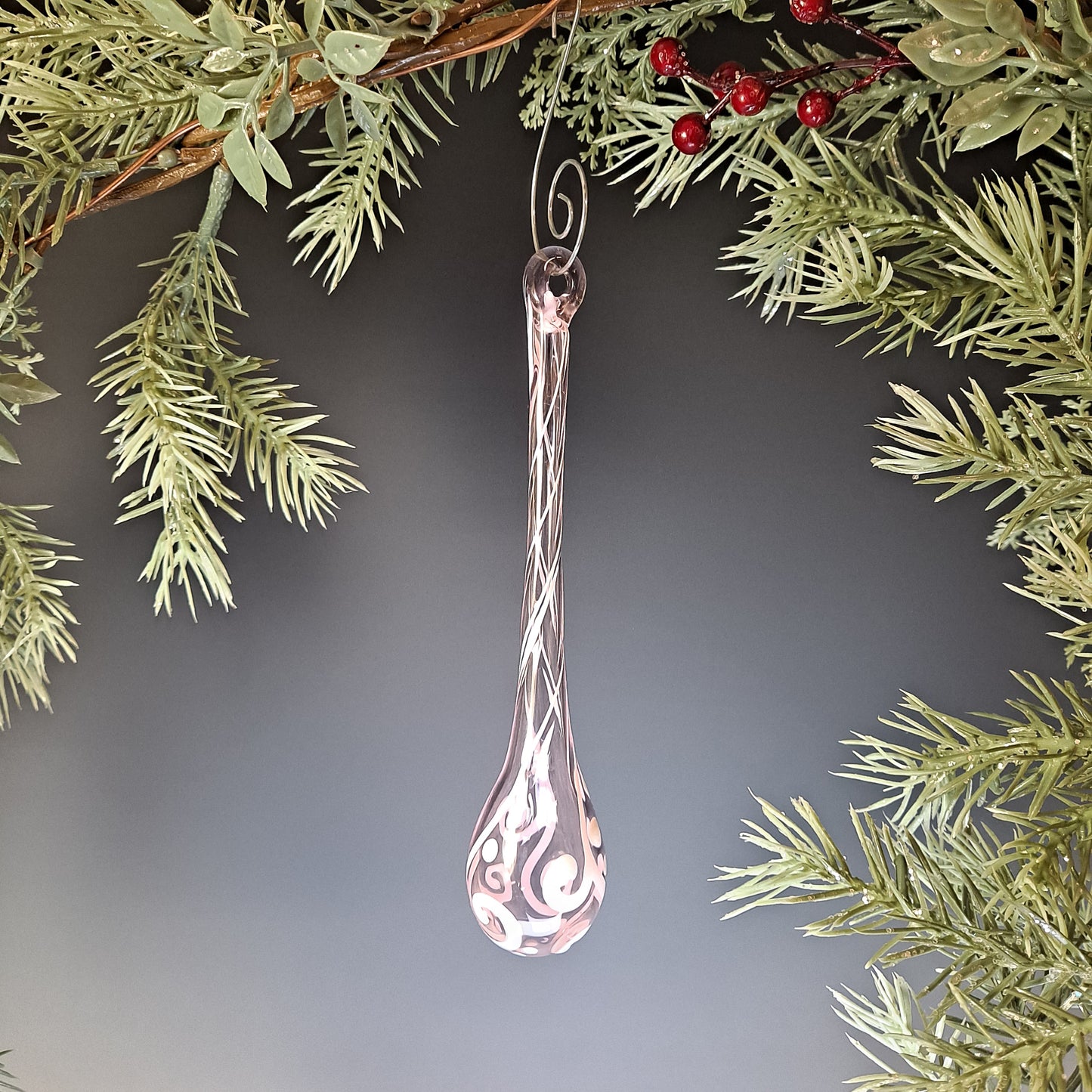 Hand Blown Glass Pink Ornament Collection