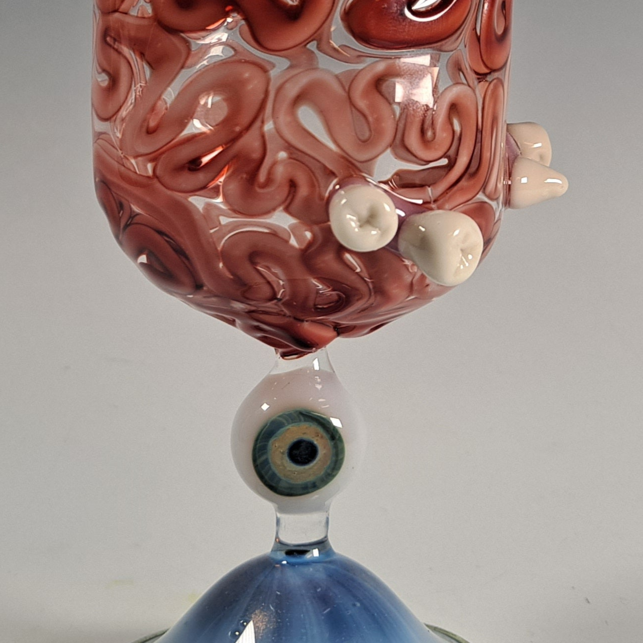 Handblown Glass Eyeball and Brains Goblet