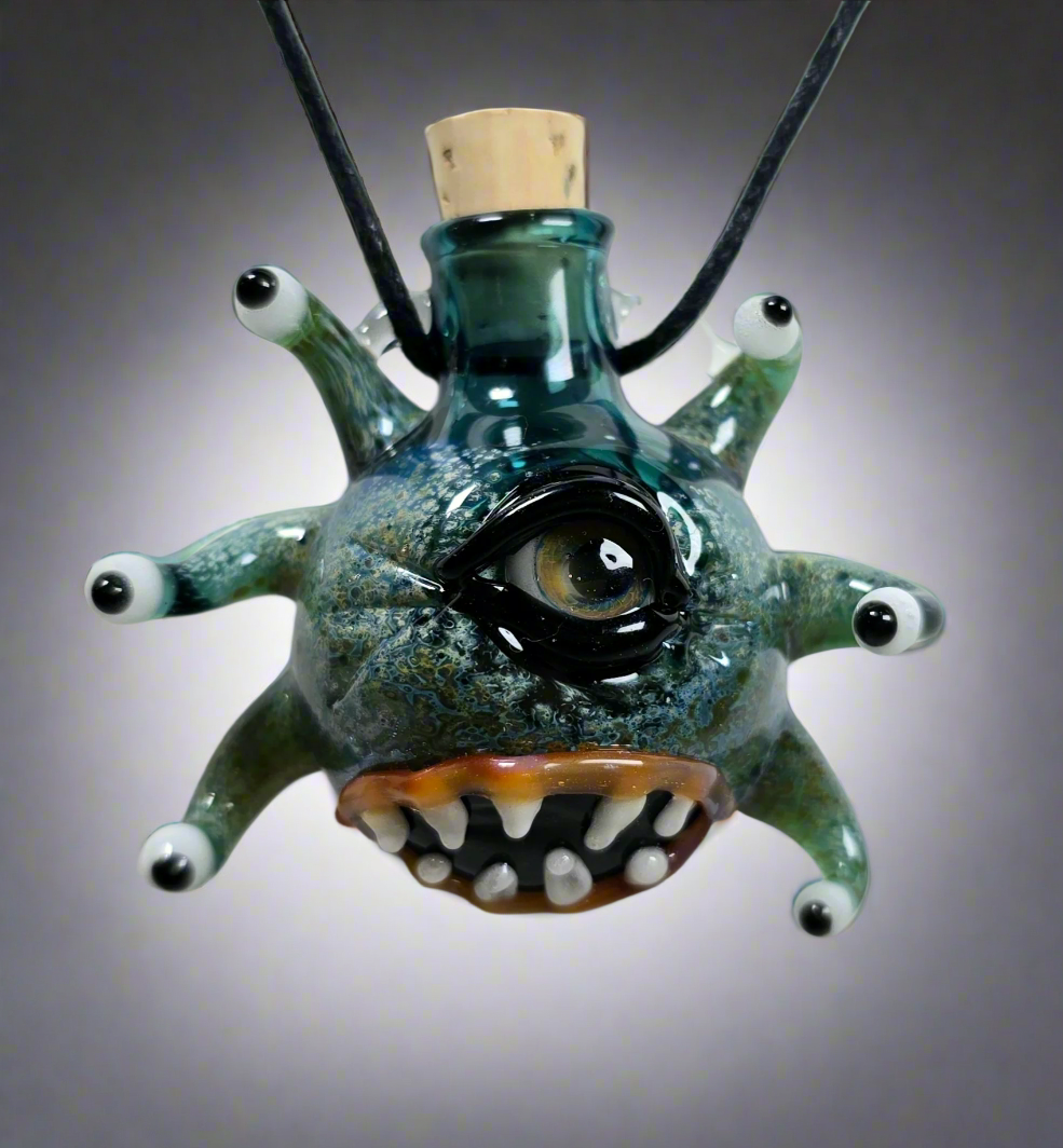 Beholder Eyeball Monster Potion Bottle Pendant
