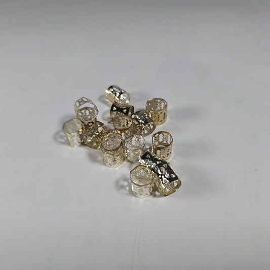 20 pack Adjustable 4-10mm Bead hole, short silver filagree Dreadlock Beads, Metal Dread Bead, Dreadlock Accessories, Loc Bead, Dread Jewelry