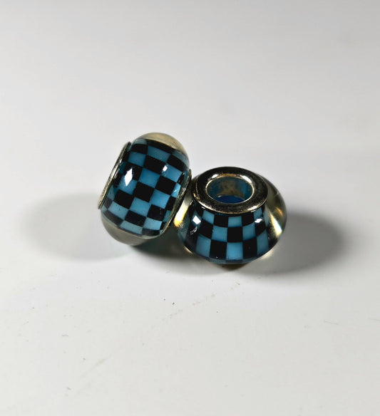 Checkered Dread Beads - 5mm Bead Hole - 2 pack - Your choice of color, Acrylic Dread Bead, Rainbow Dreadlock Bead, Dread Jewelry