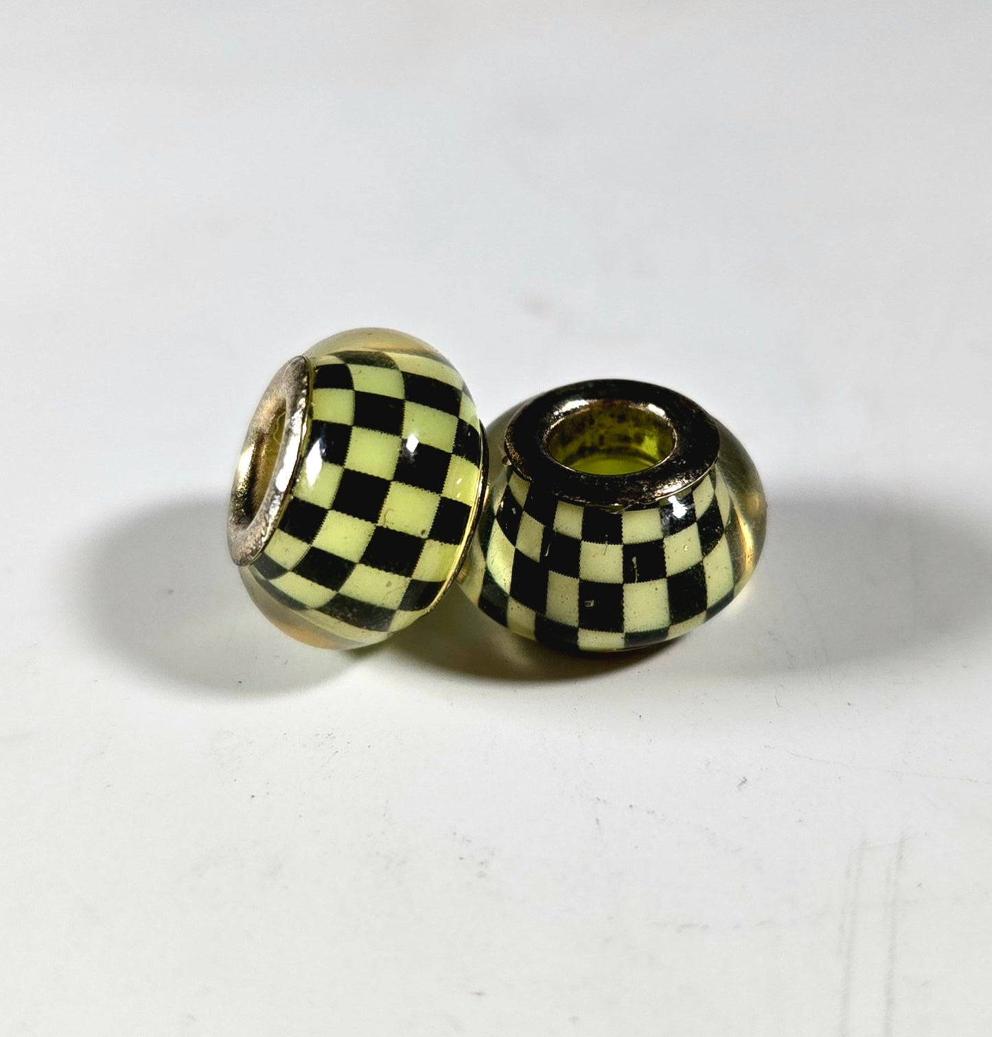Checkered Dread Beads - 5mm Bead Hole - 2 pack - Your choice of color, Acrylic Dread Bead, Rainbow Dreadlock Bead, Dread Jewelry