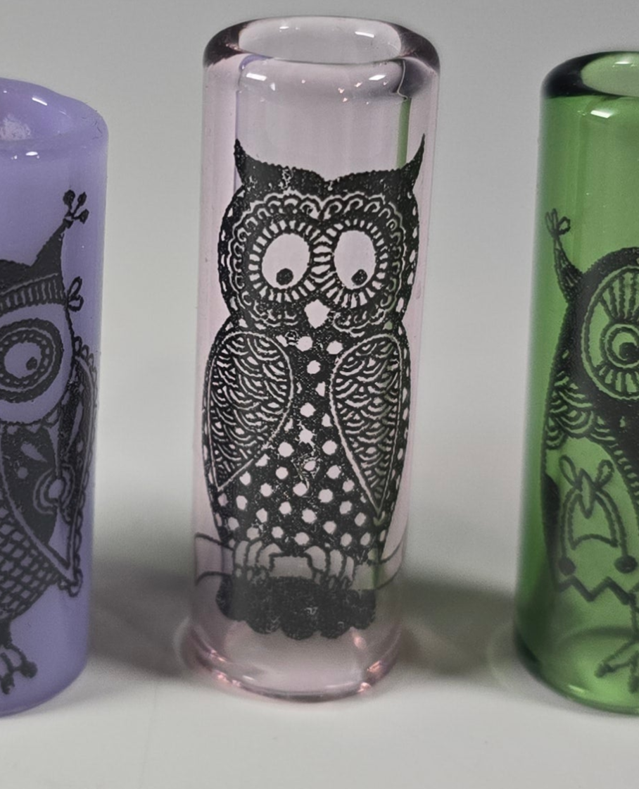 Owl Dread Bead, Glass Dread Beads, Bead Hole Sizes 11mm, 8mm & 5mm, Ready to Ship