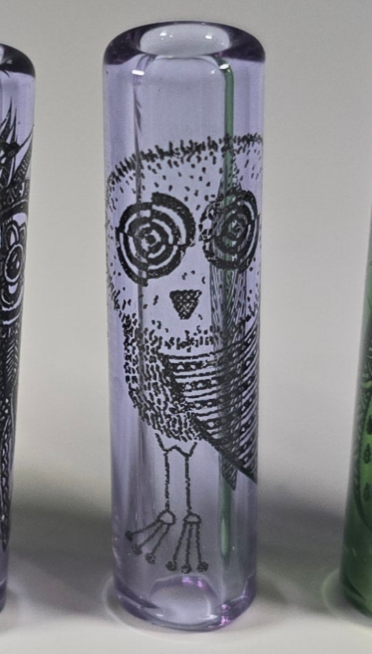 Owl Dread Bead, Glass Dread Beads, Bead Hole Sizes 11mm, 8mm & 5mm, Ready to Ship