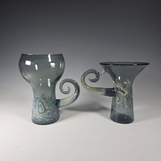 Fancy Spiral Cup Collection, Hand Blown Wine Glass, Alter Chalice