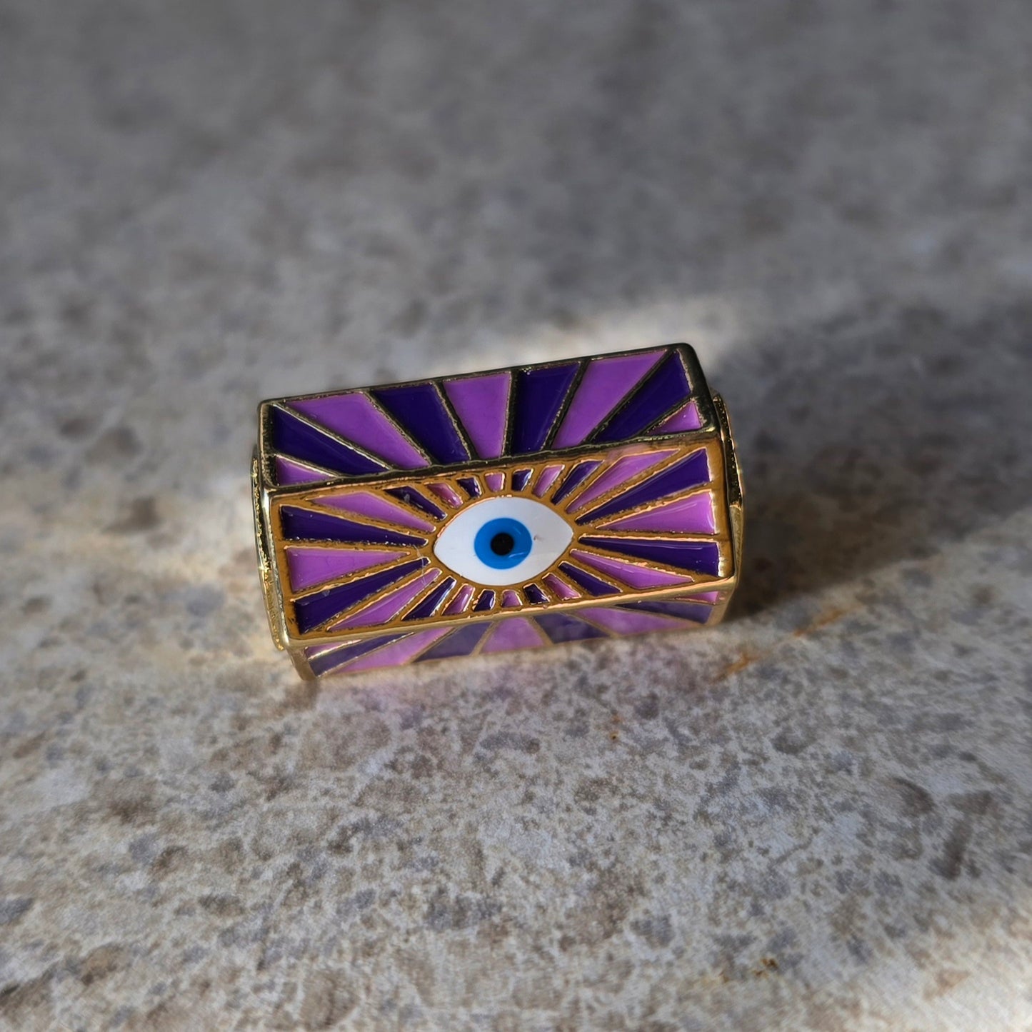 Evil Eye Dreadlock Bead BLUE // 7mm Beads Hole // Psychedelic Beads for Dreadlocks, Dread Beads, Hair Jewelry, metal dread bead