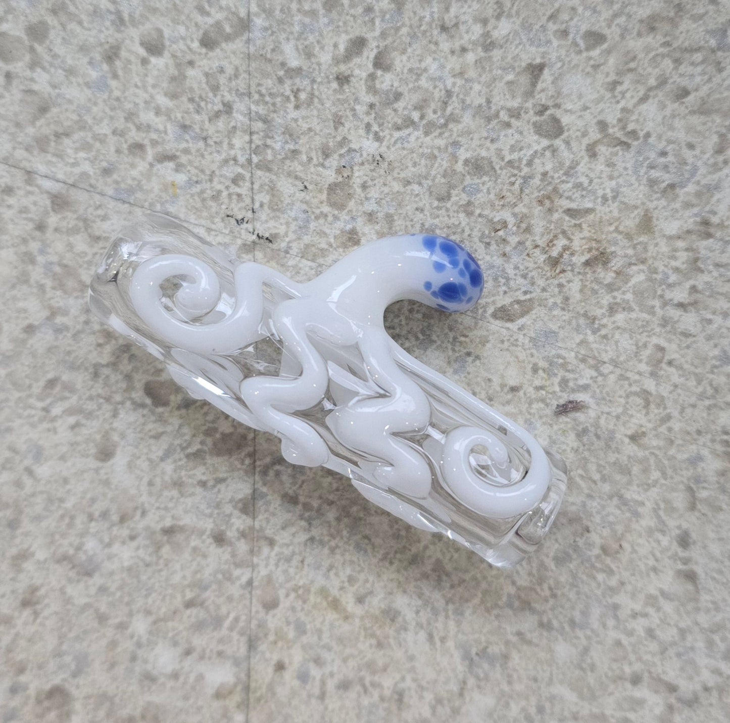 Hand Blown Octopus Glass Dread Bead – Ocean-Themed Large Hole Bead