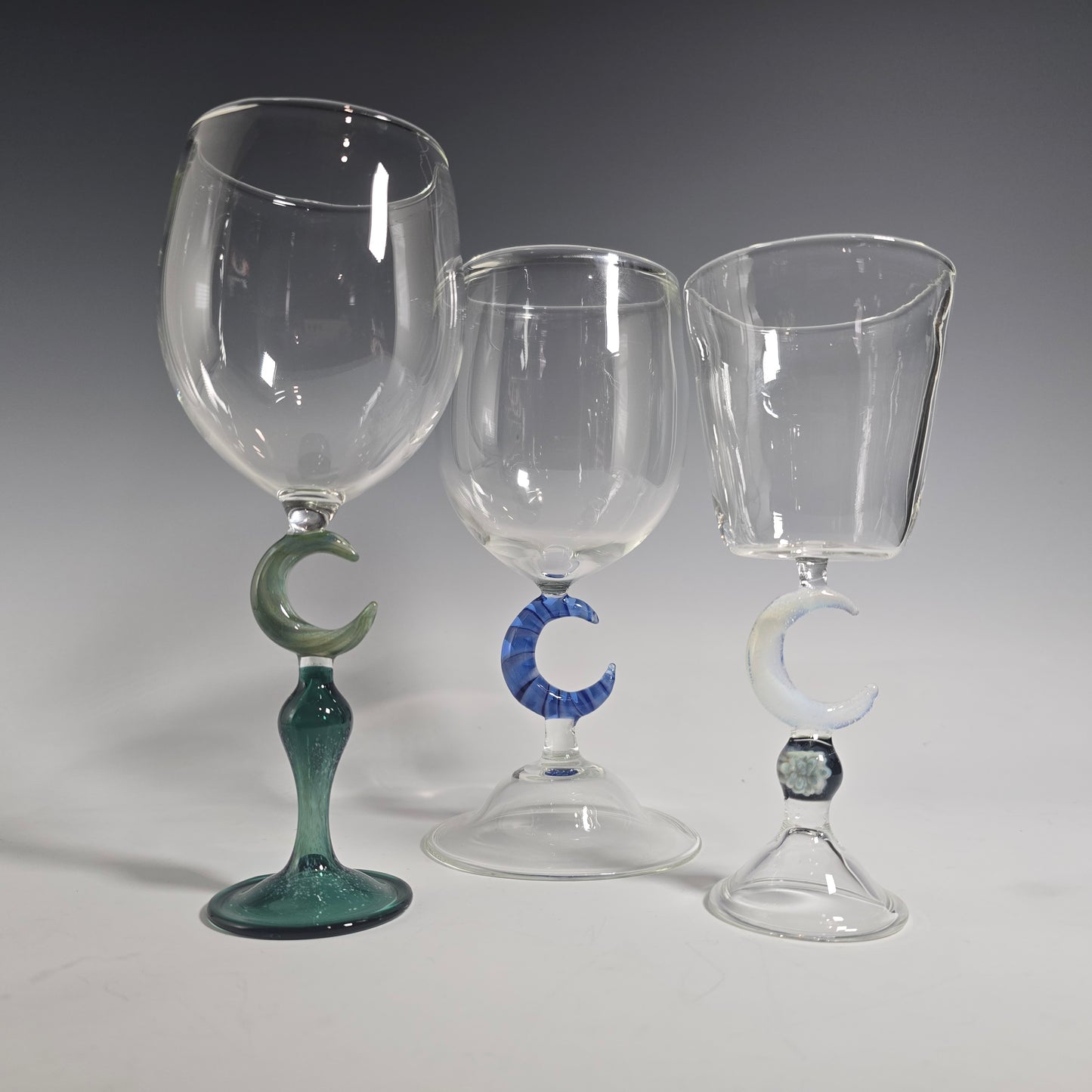 Celestial Sun and Moon Goblet Collection, Hand Blown Wine Glass, Alter Chalice