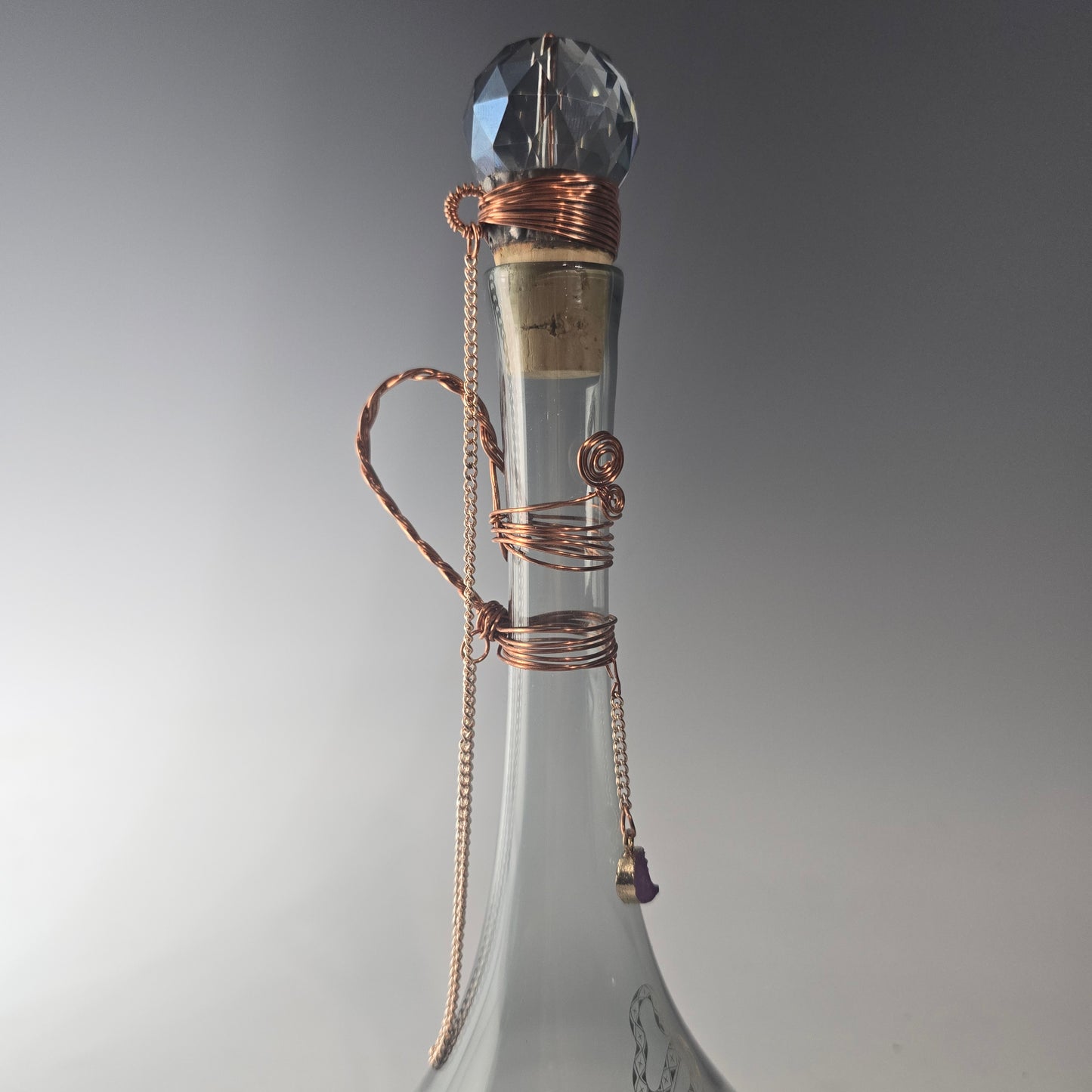 Handblown Glass Moon Snake Potion Bottle