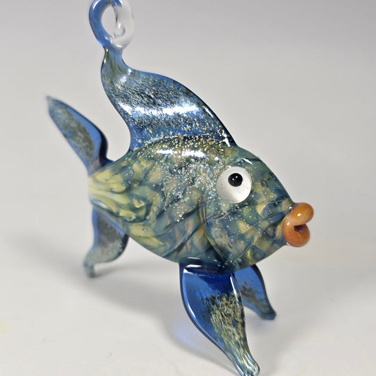 Silly Glass Fish Sculpture, Glass Fish Ornament