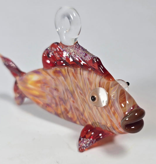 Silly Glass Fish Sculpture, Glass Fish Ornament