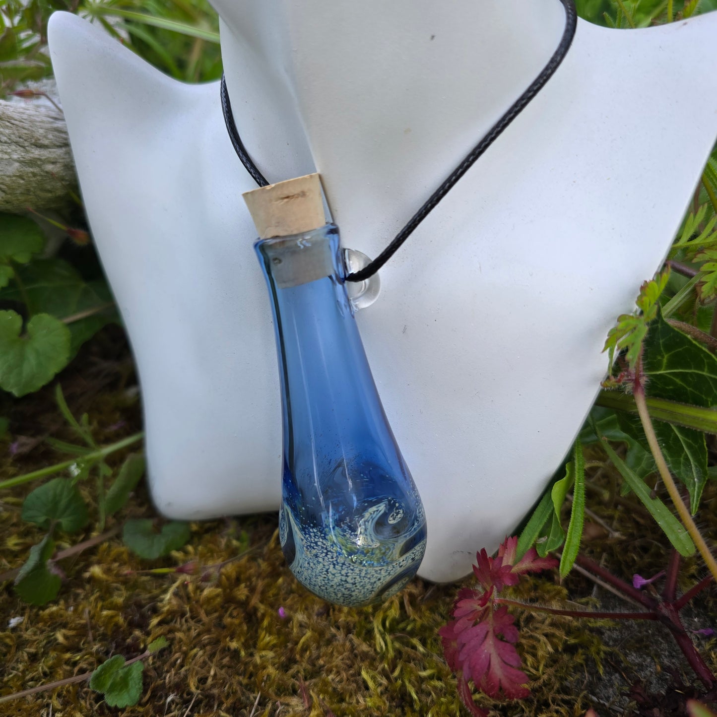 Handblown Glass Bodice Chiller with Handle for Necklace - Potion Bottle - Renaissance Faire Accessories