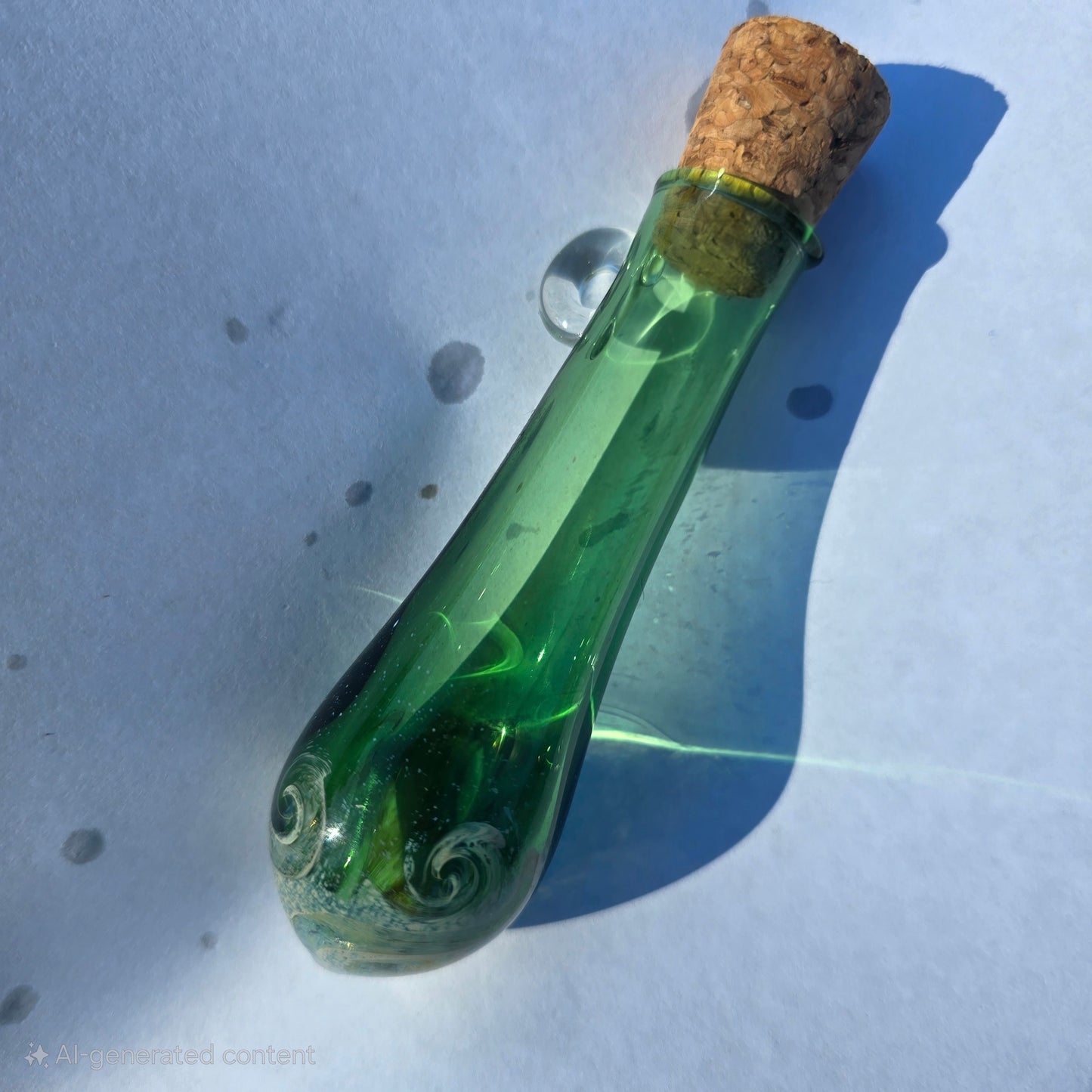 Handblown Glass Bodice Chiller with Handle for Necklace - Potion Bottle - Renaissance Faire Accessories