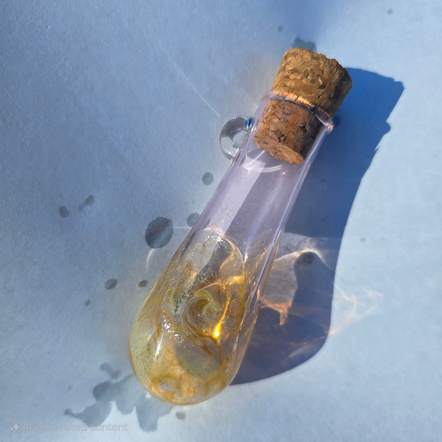 Handblown Glass Bodice Chiller with Handle for Necklace - Potion Bottle - Renaissance Faire Accessories