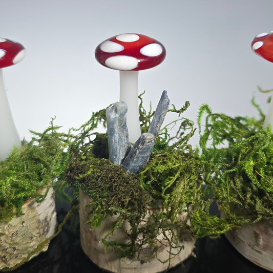 Glass Mushroom Sculptures, Amanita mushroom