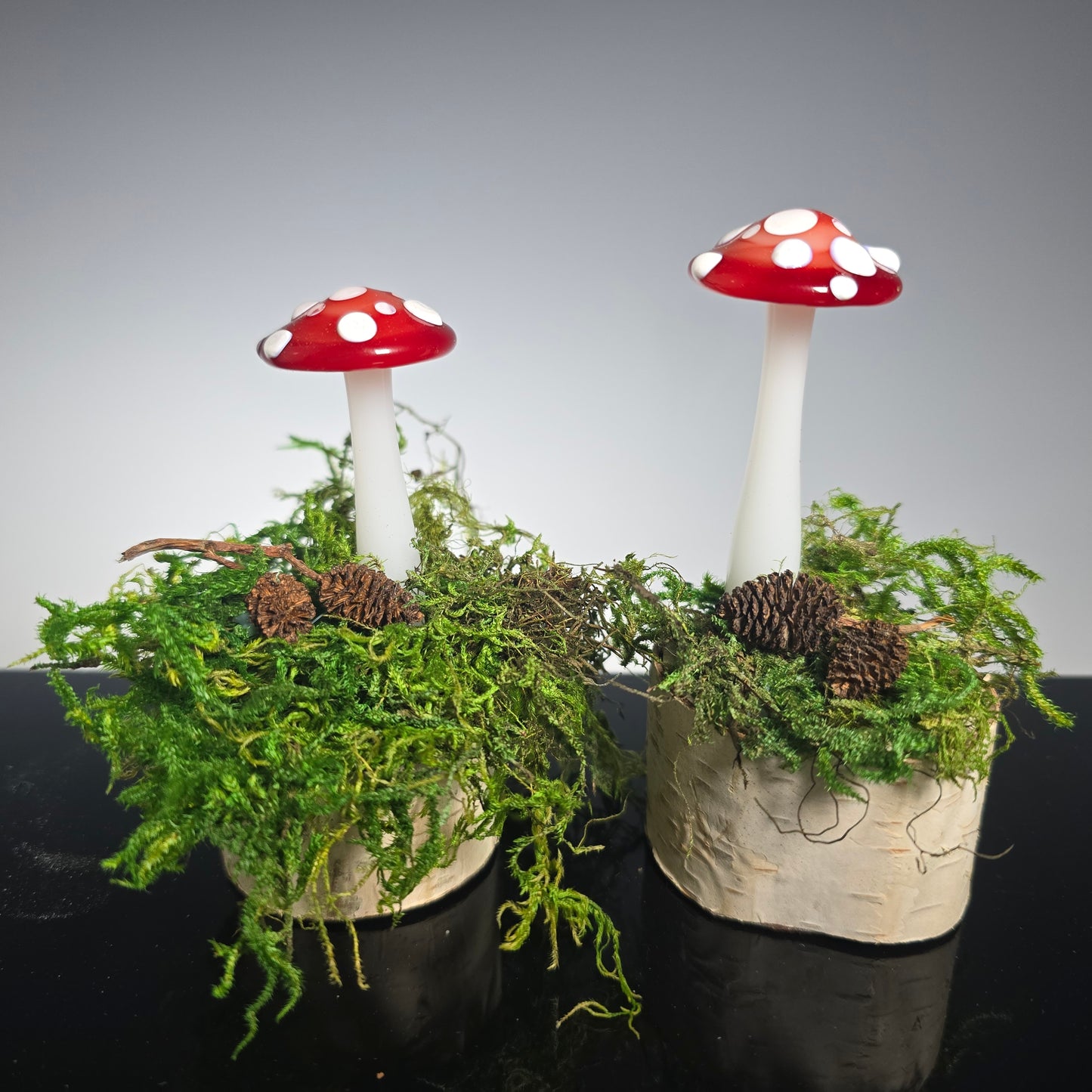 Glass Mushroom Sculptures, Amanita mushroom