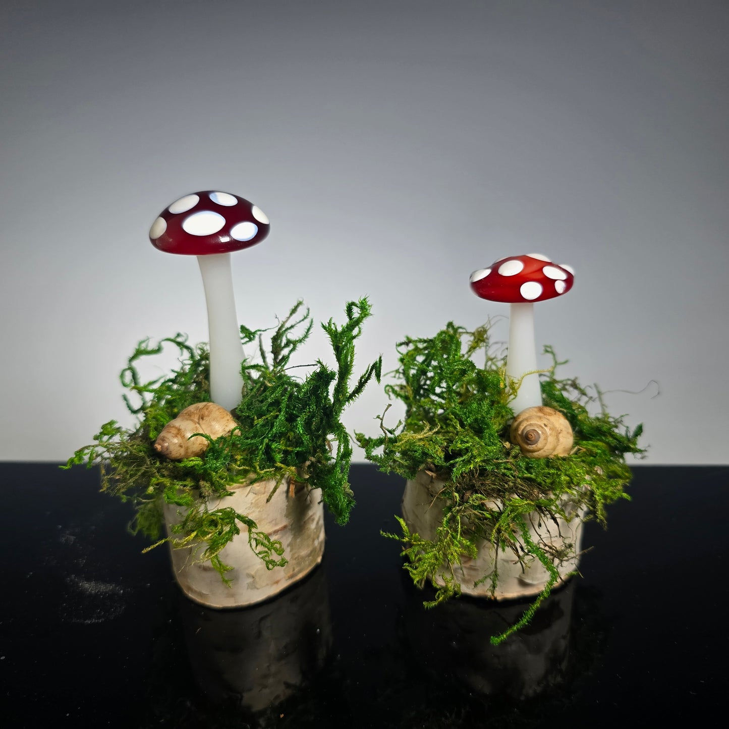 Glass Mushroom Sculptures, Amanita mushroom