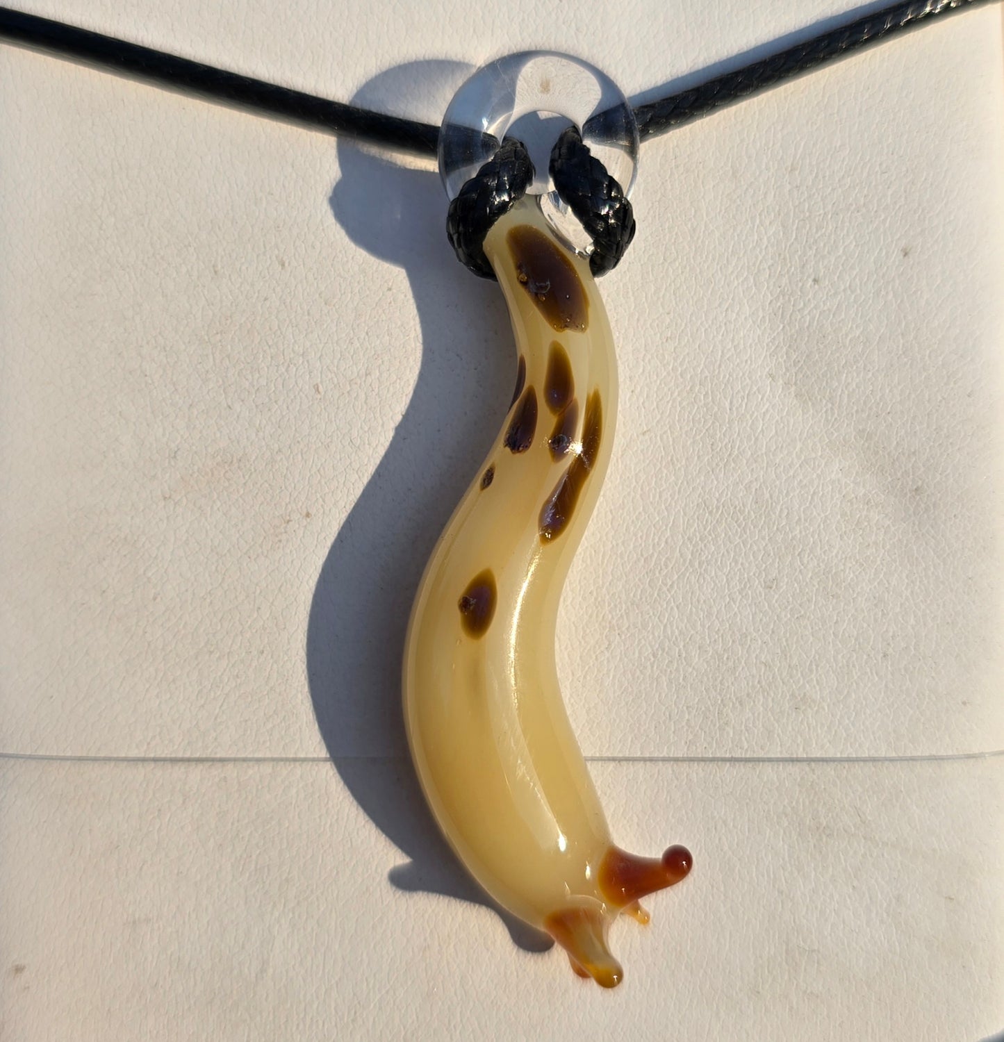 Adorable Handmade Glass Slug Necklace
