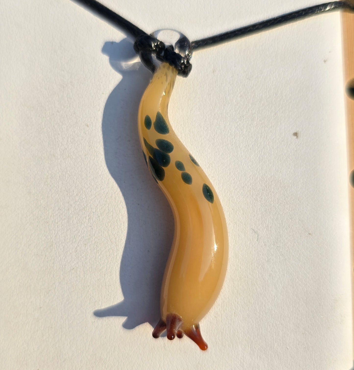 Adorable Handmade Glass Slug Necklace