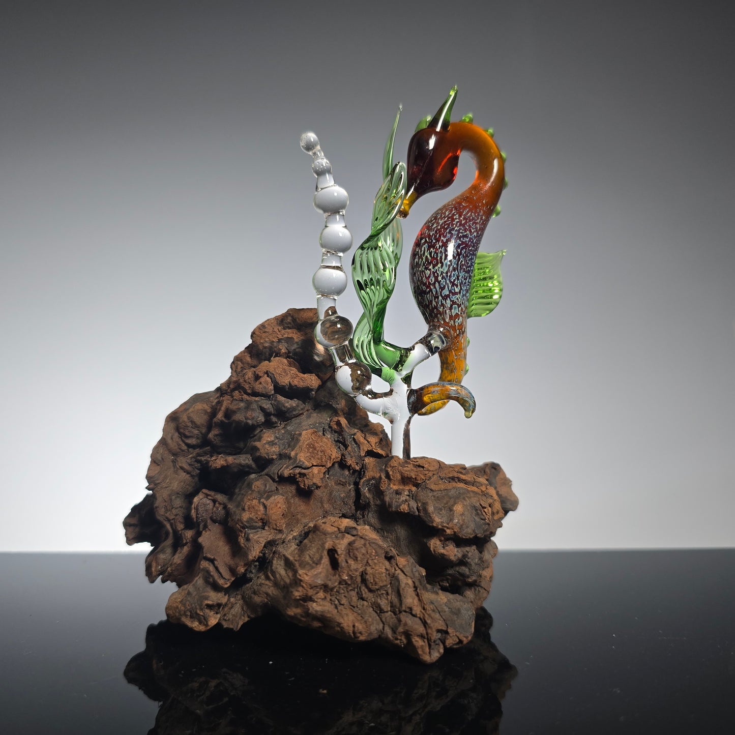 Seahorse Sculptures with California wildfire driftwood