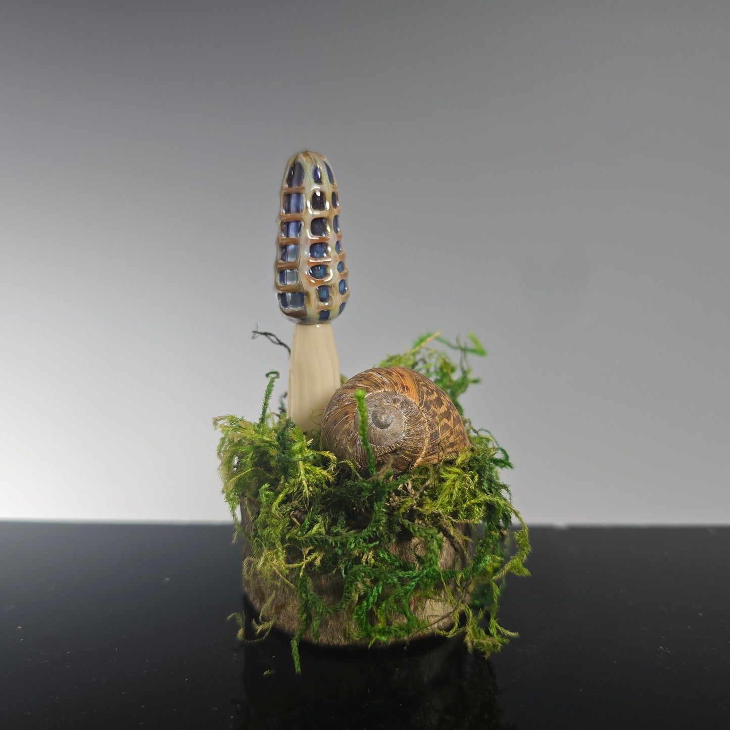 Mushroom Sculptures, Glass Morell Mushrooms