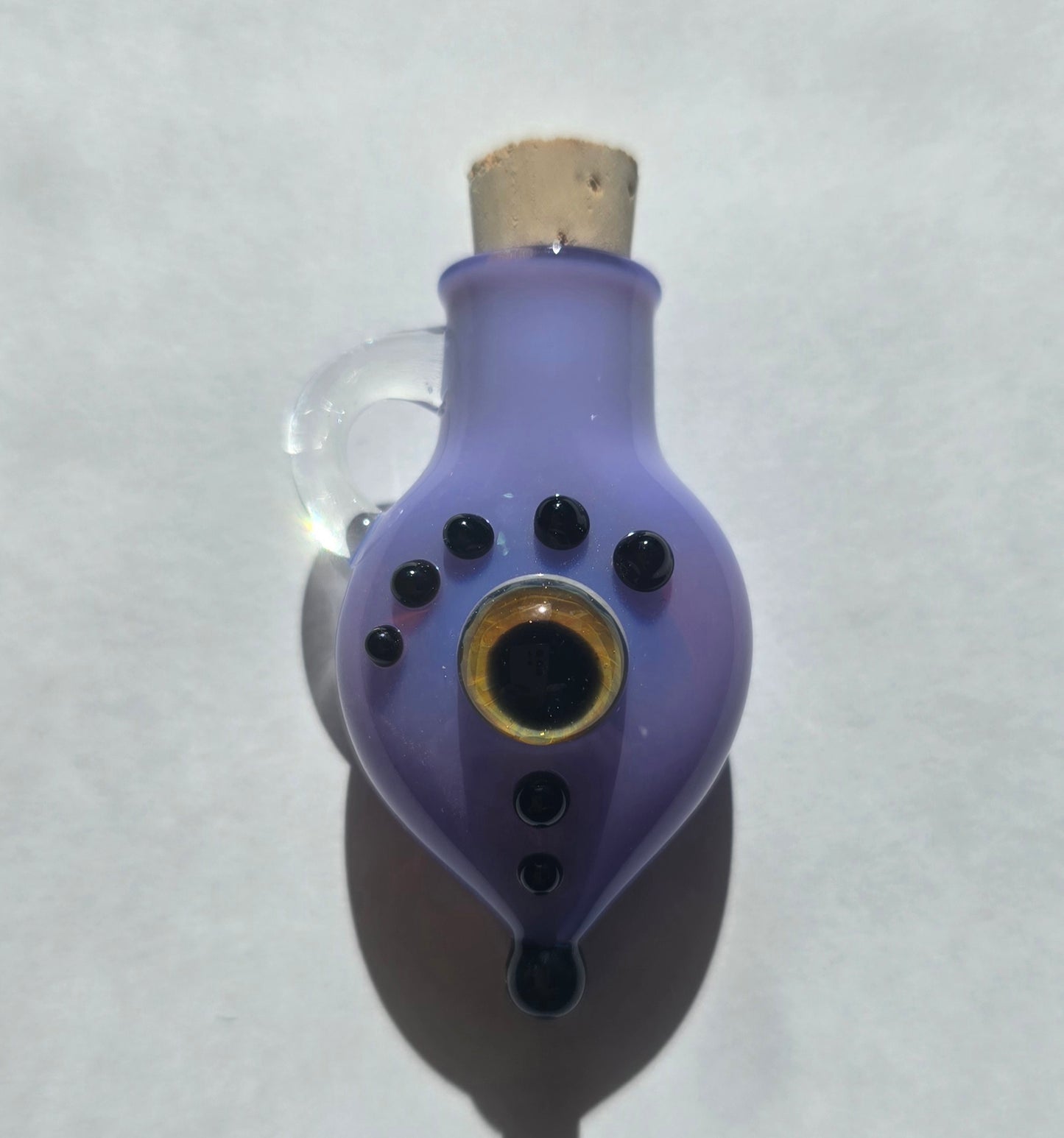 Eyeball Monster Potion Bottle Necklace, Purple and Black