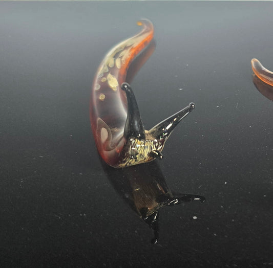 Brown Slug Figurine, Handmade Glass Slug Figurine
