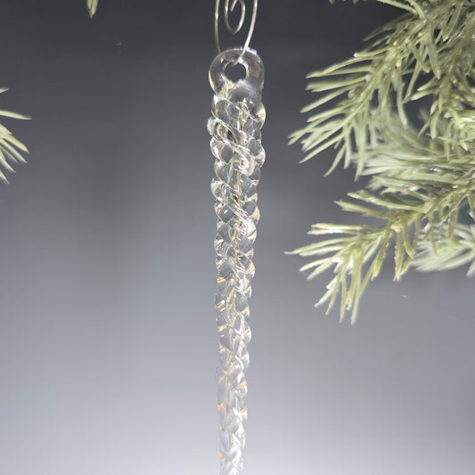 Single Glass Icicle Tree Ornament, Available in Cobalt Blue, White, Clear