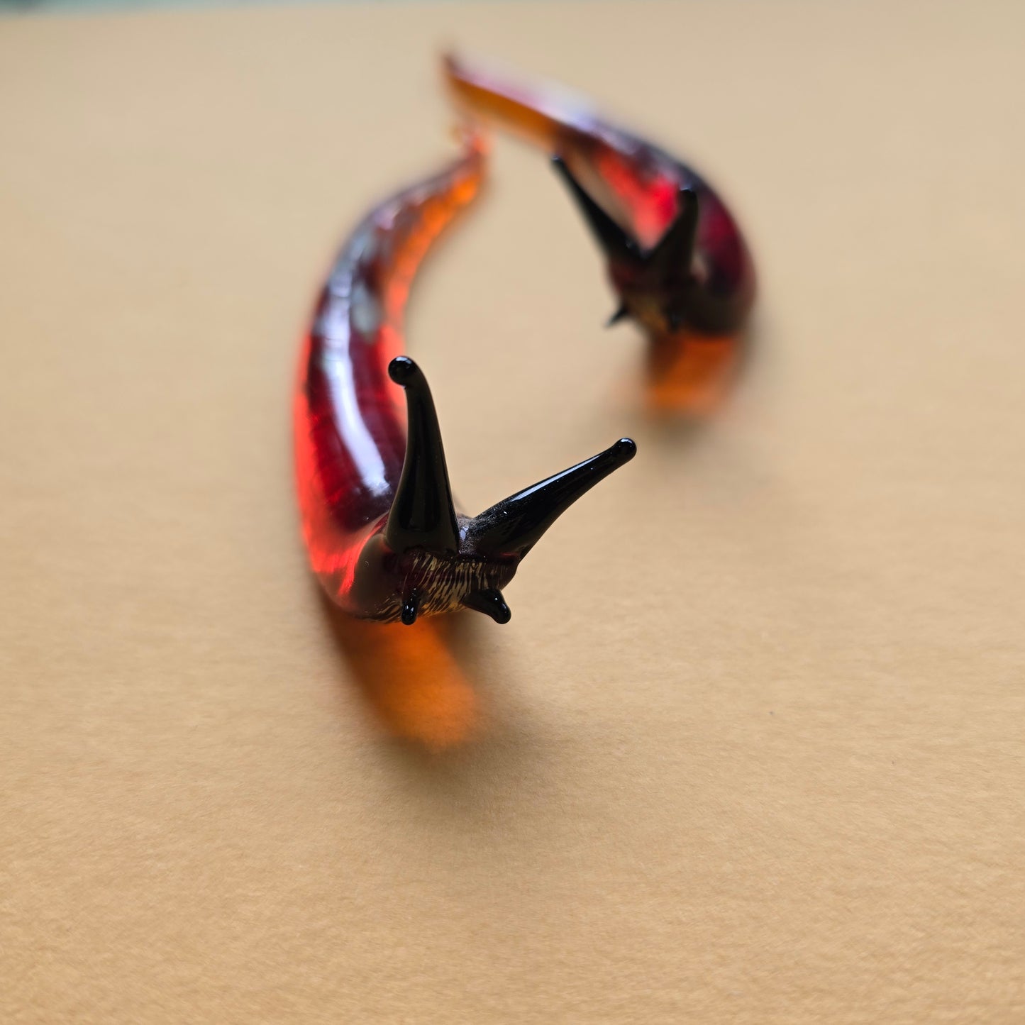 Brown Slug Figurine, Handmade Glass Slug Figurine