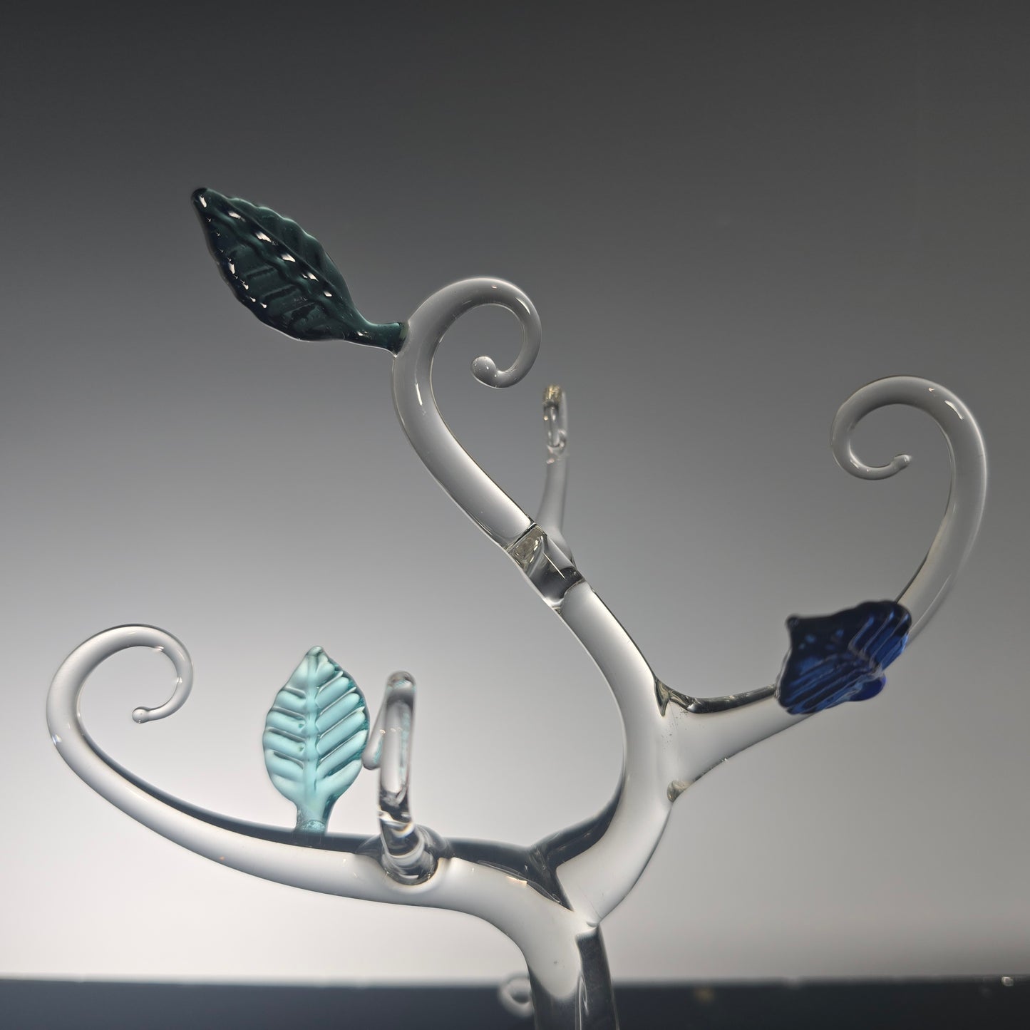 Hand Blown Glass Tree with Autumn Leaves – Unique Glass Art Sculpture