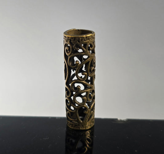 Antique gold Filagree, 10mm bead hole, Metal Dreadlock Bead, Single Dread Bead, Loc Jewelry, Dread Accessories, metal dread bead (Copy)