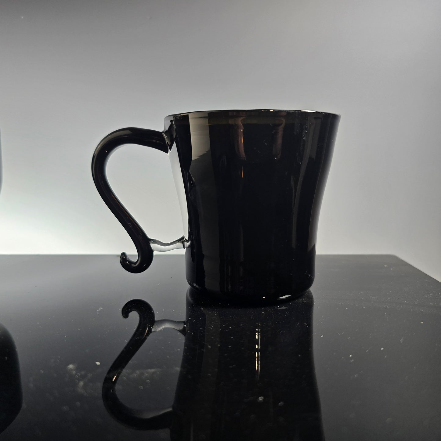 Opaque Black Glass Tea Cups and Mugs