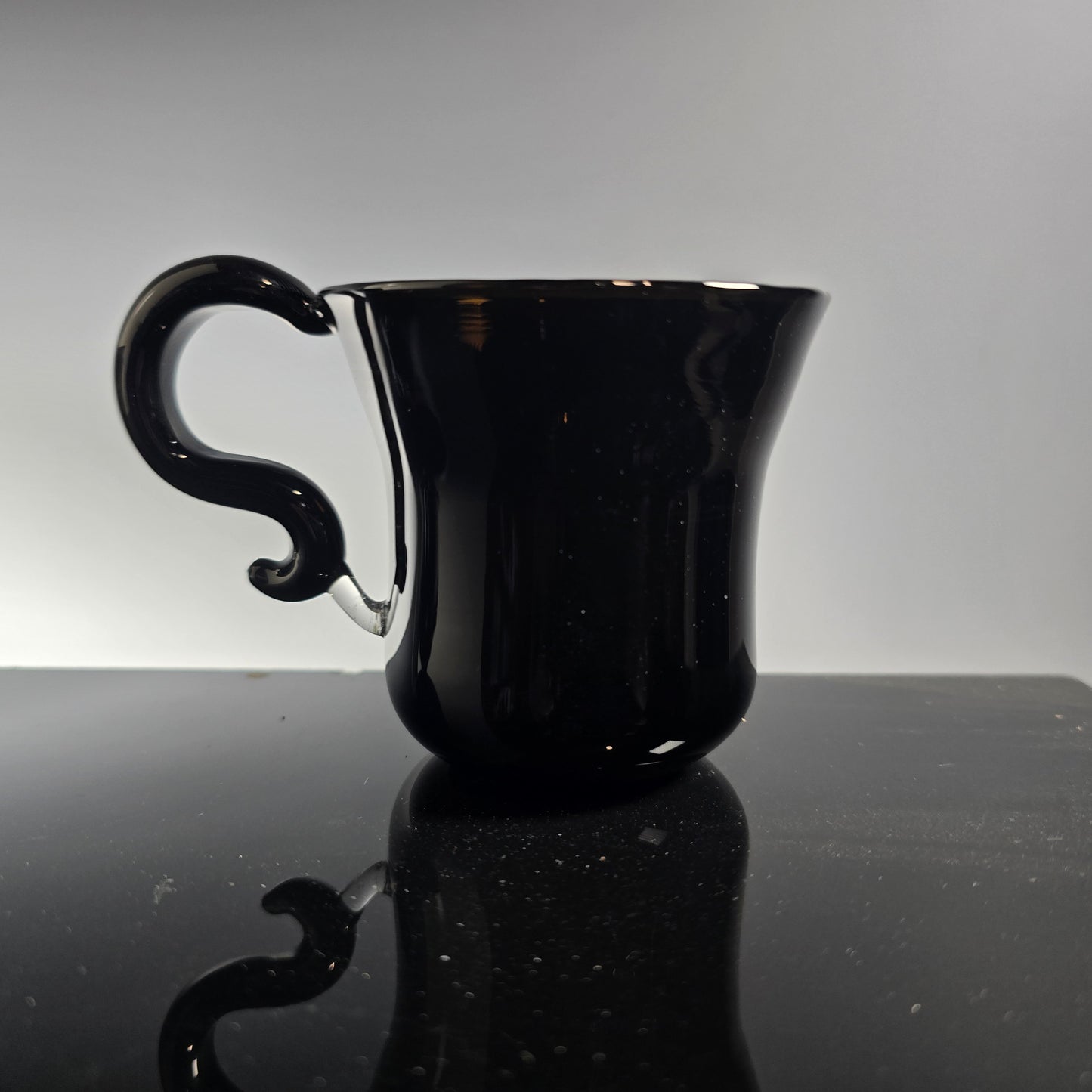 Opaque Black Glass Tea Cups and Mugs