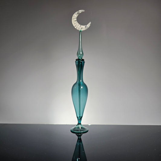 Moon Potion Bottle Collection with Glow in the Dark Moon - Handblown Glass Perfume Bottles
