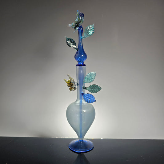 Blue Butterfly Perfume Bottle - Handblown Glass Potion Bottles