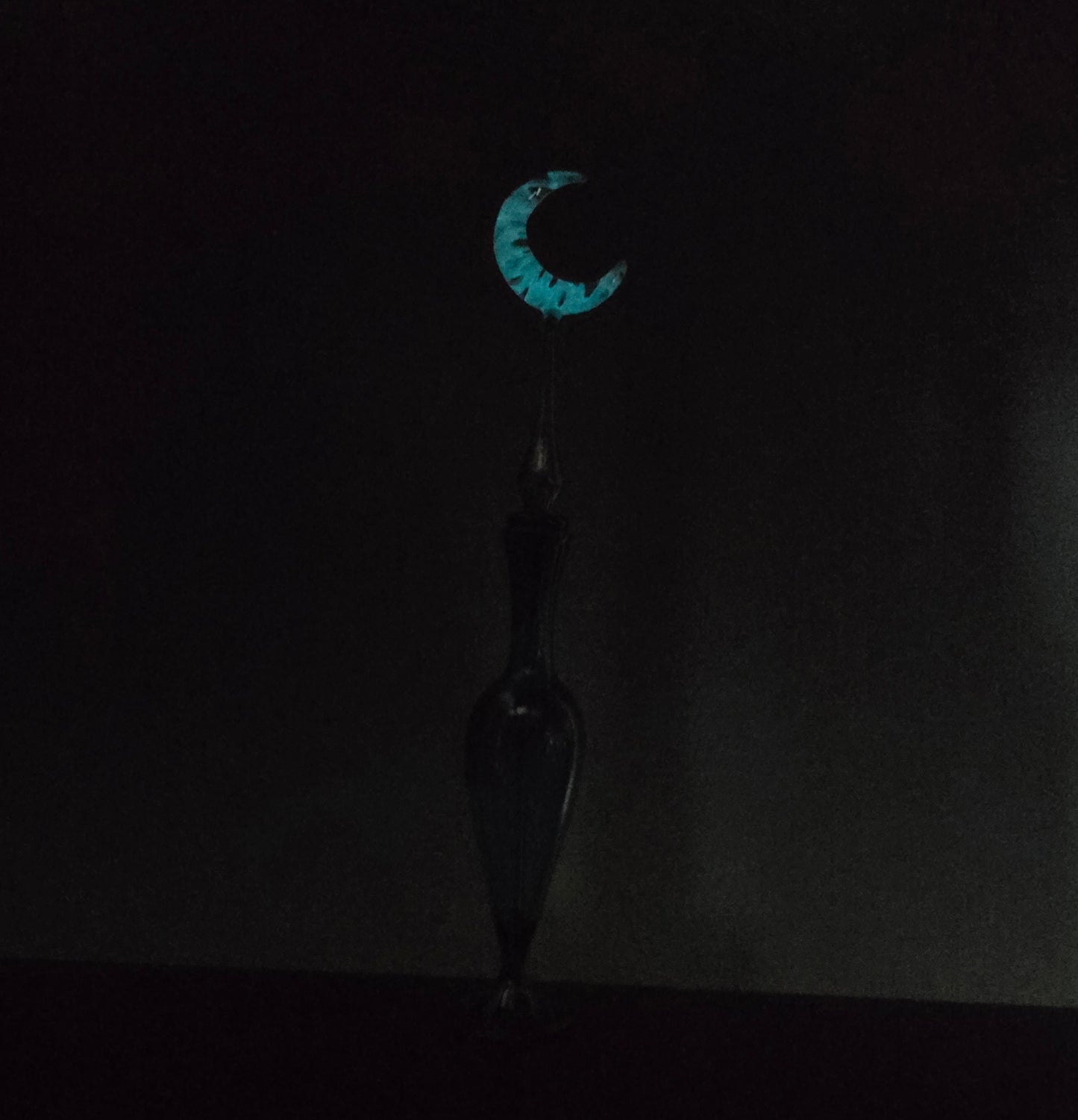 Moon Potion Bottle Collection with Glow in the Dark Moon - Handblown Glass Perfume Bottles