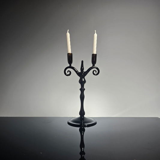 Miniature Black Candelabra for birthday Candles, #0857