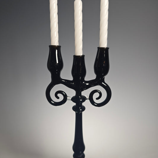 Miniature Black Candelabra for birthday Candles, #0870