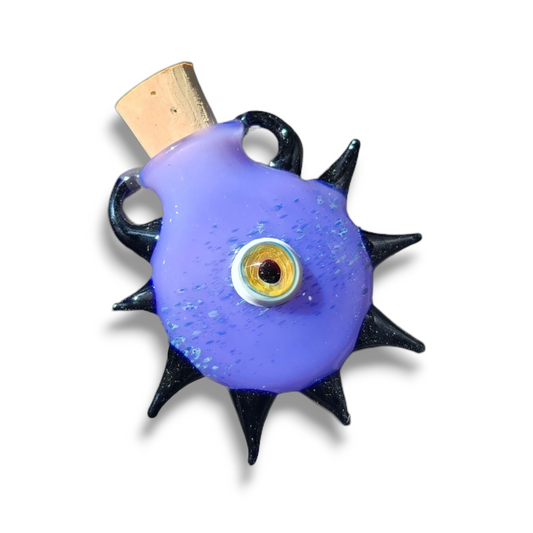 Eyeball Monster Potion Bottle Necklace, Purple and Green