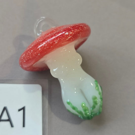 Mushroom Goddess Necklace, Goddess Glass Goddess Pendant