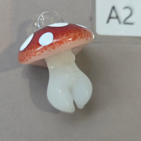 Mushroom Goddess Necklace, Goddess Glass Goddess Pendant