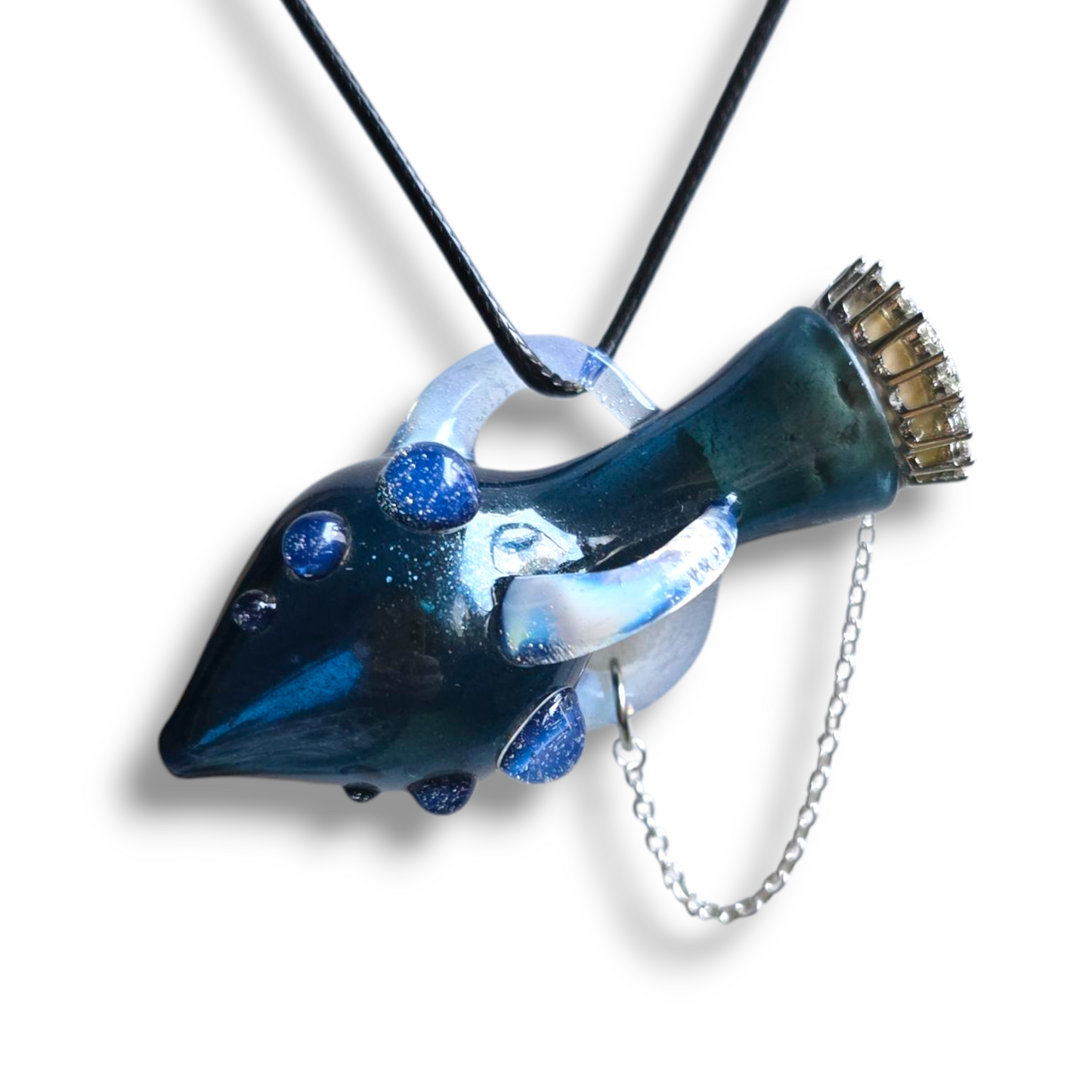 Potion Bottle Necklace with Deluxe Bottle Color, Wire wrapped and Ornate Closure
