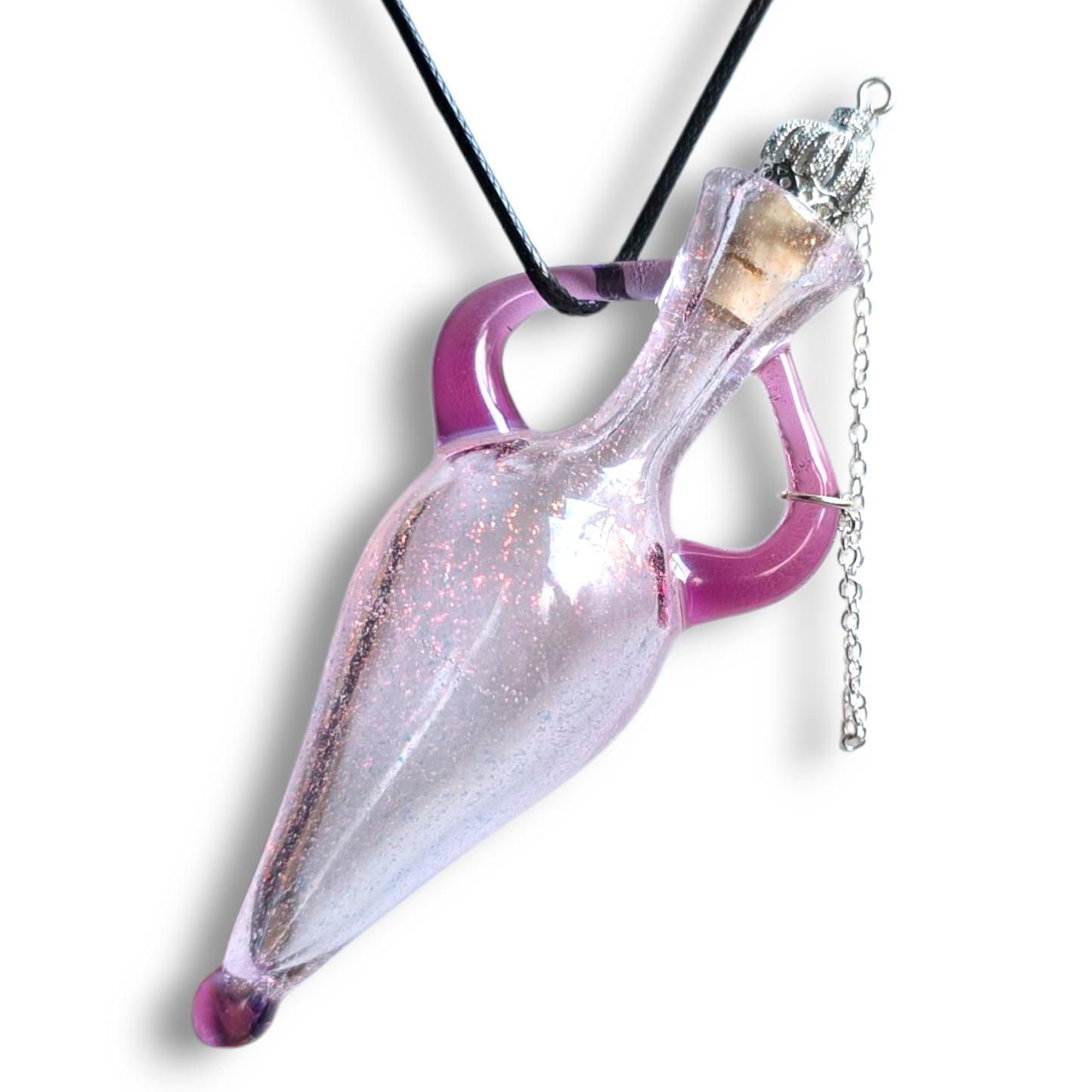 Potion Bottle Necklace with Deluxe Bottle Color, Wire wrapped and Ornate Closure