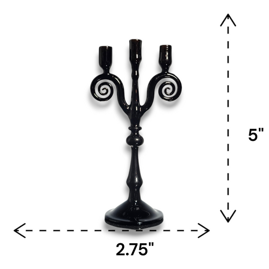 Miniature Black Candelabra for birthday Candles, #0921