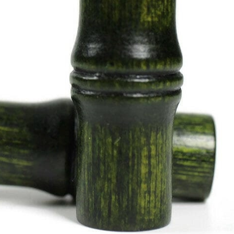 2 pack Green Wood Dread Beads - Bamboo shaped - 7mm bead hole - Wooden Dread Beads, Natural dread beads, W37