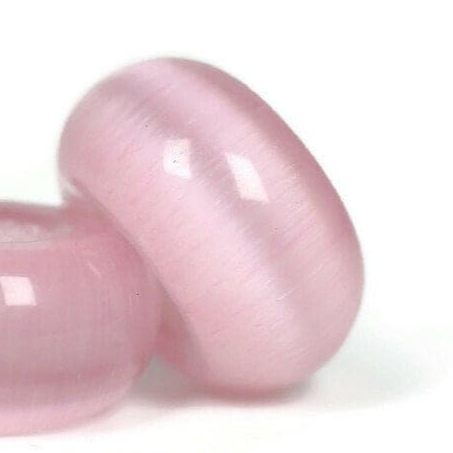 2 Pink Glass Cats Eye Dread Beads - 6mm Bead Hole - DreadLock Beads, Dread Beads and Accessories, Hair Beads, Dread Jewelry, 4D032